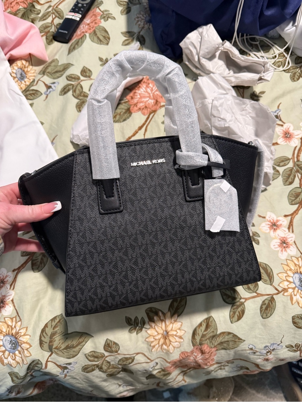 Michael Kors Black & Dark Gray Signature Satchel